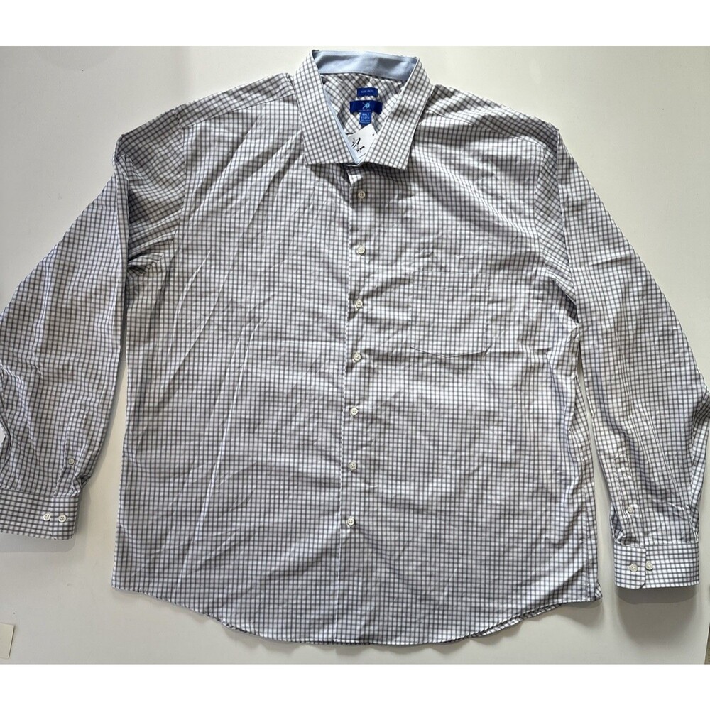Egara Non-Iron Men Wearhouse Long Sleeve Button Sport Shirt Plaid Size 5XL